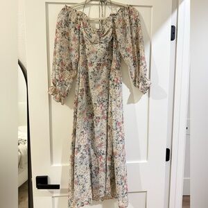 ASTR The Label Floral Off-Shoulder Dress